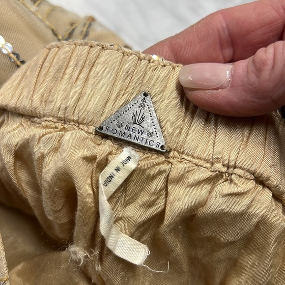 New Romantics | Free People Pull On Sequin Wide Leg Pants with Boy Shorts S - Picture 9 of 11